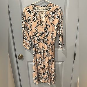 LOFT 3/4 sleeve midi dress